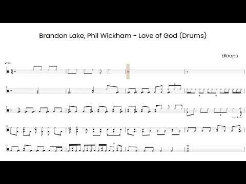 Love of God (DRUM SCORE) - Brandon Lake & Phil Wickham 