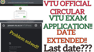 VTU OFFICIAL CIRCULAR || VTU EXAM APPLICATION  DATE EXTENDED!! | VTU LATEST NEWS TODAY | VTU UPDATES