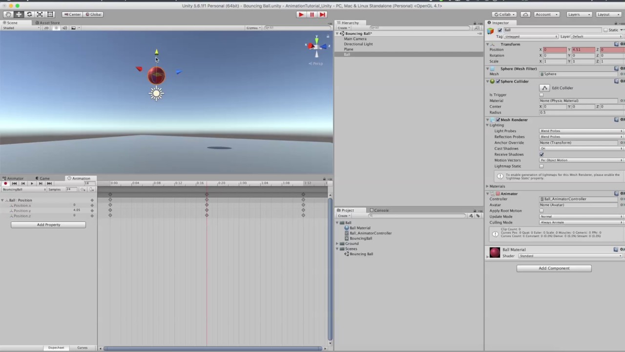 Bouncing ball in unity