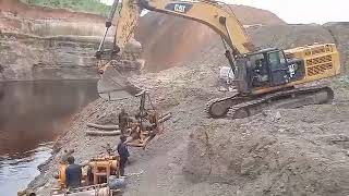 Installation of water pump in a coal mine for pumping of unwanted water in the mine ..