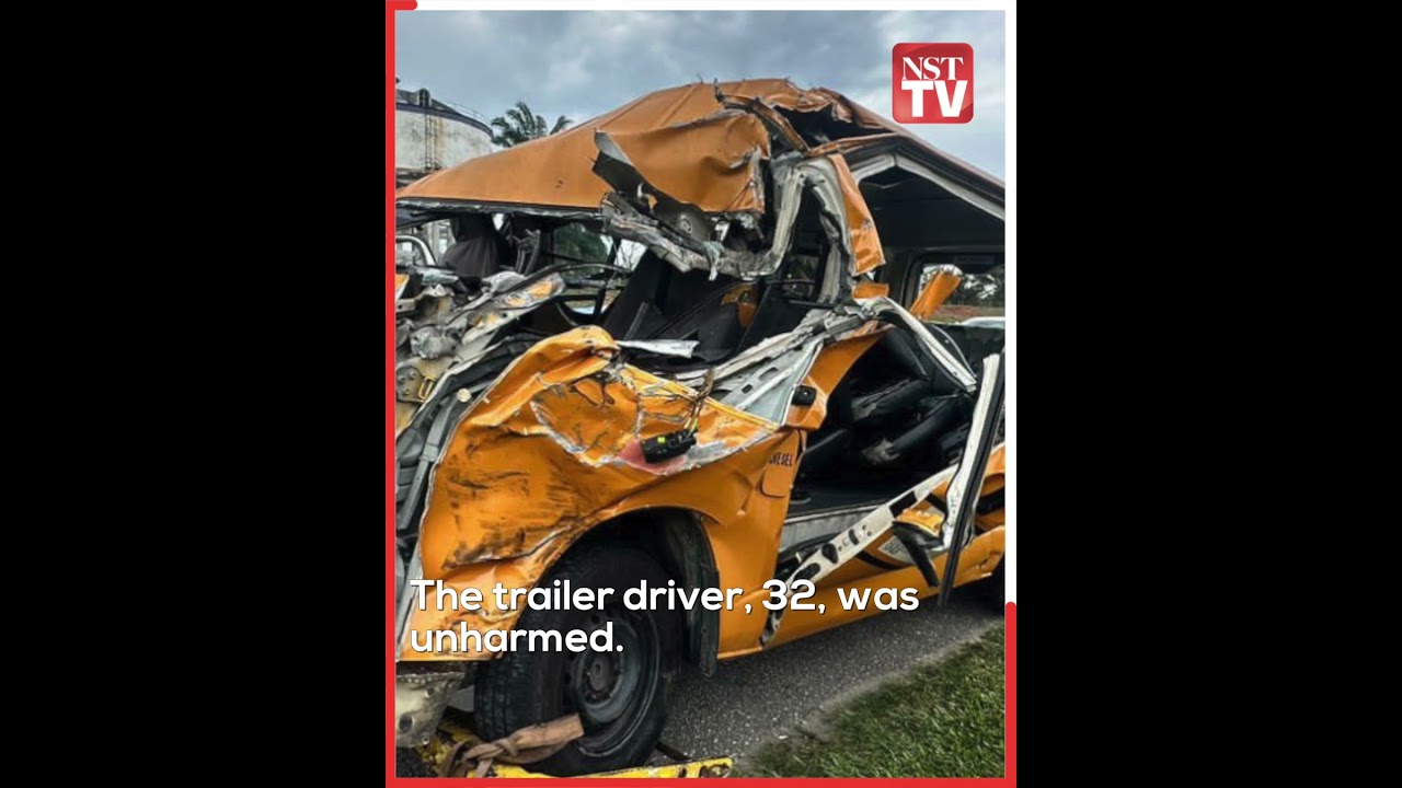 School van driver trapped, 3 students injured in crash with cement trailer