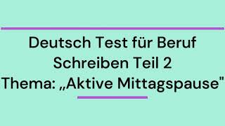 Topic: "Active Lunch Break". TELC German Test for Business B2. Writing (Forum Post)