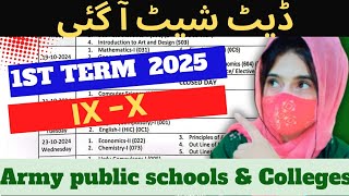 APSACS Date Sheet 1st Term 2025 | Class 9 & 10 1st Term Exam Schedule Announced!
