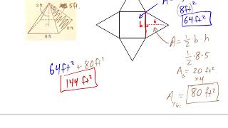 Pre-Algebra: 9.5 Surface Area of Pyramids & Cones