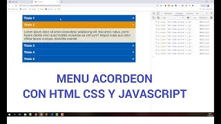 Menu Acordeon con HTML CSS y JavaScript