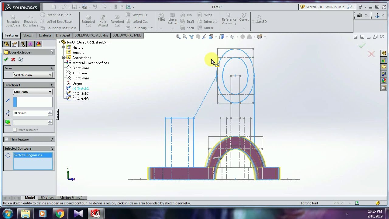 How to change from 2D sketch to 3D model in SOLIDWORKS (fast and easy ...