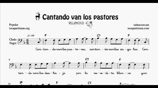 Cantando van los pastores Sheet Music for Cello and Bassoon F Major Christmas Carol