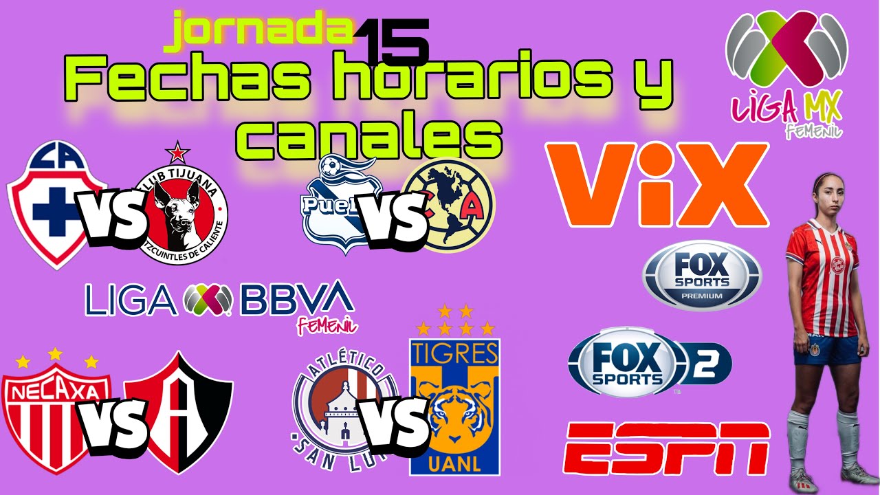 Jornada 15 liga mx femenil | fechas horarios cálales y pronósticos ️ ...