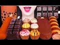 ASMR CHOCOLATE ICE CREAM, BOBA BUBBLE TEA, CUP CAKE CHOCOLATE 초콜릿 아이스크림, 버블티, 컵케이크 먹방 JANE ASMR 제인