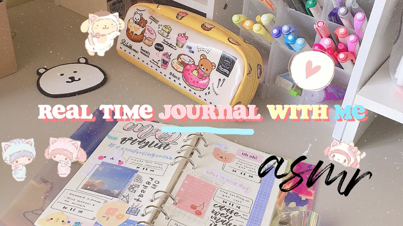real time journal with me no music | journal asmr | studygram