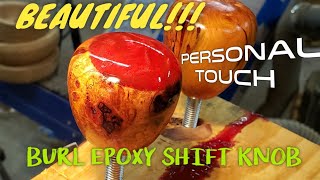 Gorgeous Sports Car Burl Metal Flake Epoxy Gear Shift Knob For Project Bobby B, My 1974.5 Mgb