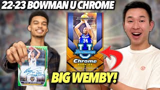 I PULLED THE 1ST LIVE WEMBY CARD! 🤯 2022-23 Topps Bowman University Chrome Basketball Hobby Unboxing