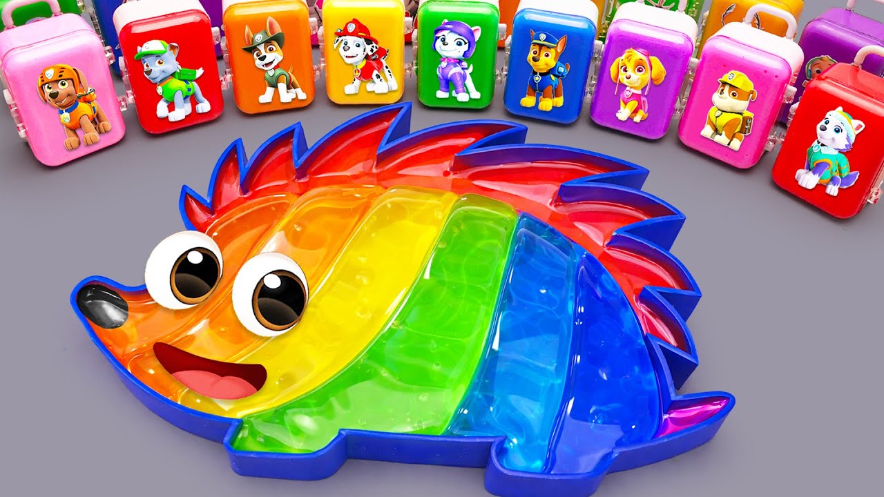 Satisfying ASMR | How to make Hedgehog Slime Bathtub by Mixing Paw Patrol Mystery Eggs CLAY Coloring