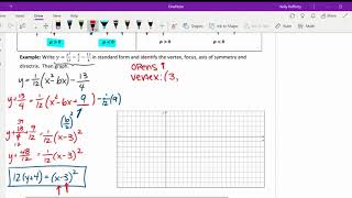 7.1 Intro To Parabola Notes