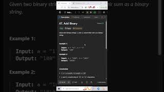 67. Add Binary | Leetcode #coding #trending