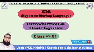 HTML Tutorial in Urdu | HTML Intro. & Basic Syntax | Beginners to Advance | Class 01