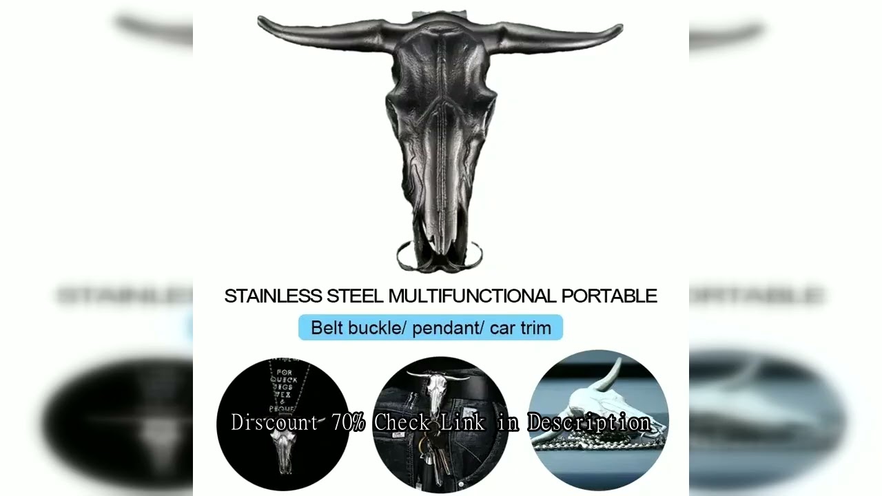 Outdoor EDC Stainless Steel Bull Head Multi-function Pocket Cutting Tool Necklace Pendant Defensive