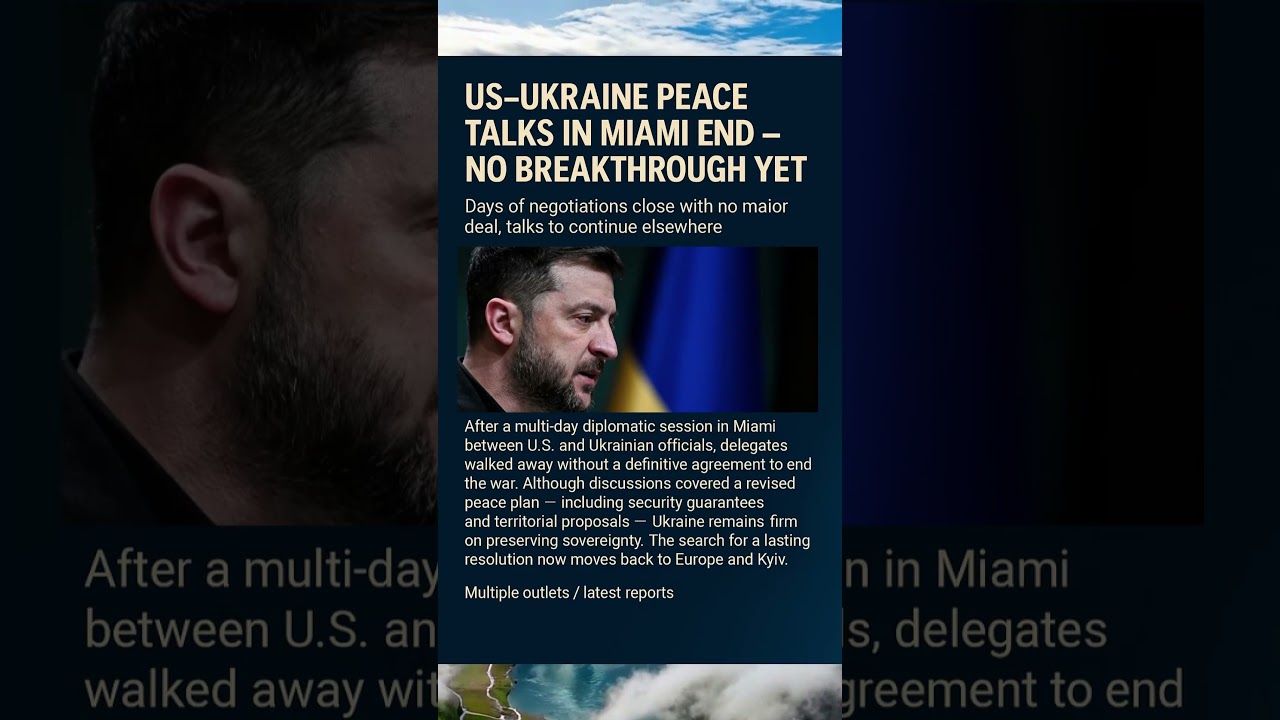 Miami Talks Fail — Ukraine & US End Peace Negotiations with No Deal 🇺🇸🇺🇦❌