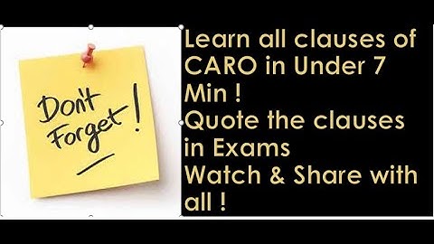 Audit - CARO 16 clauses memory technique! Learn & Quote in Exams!