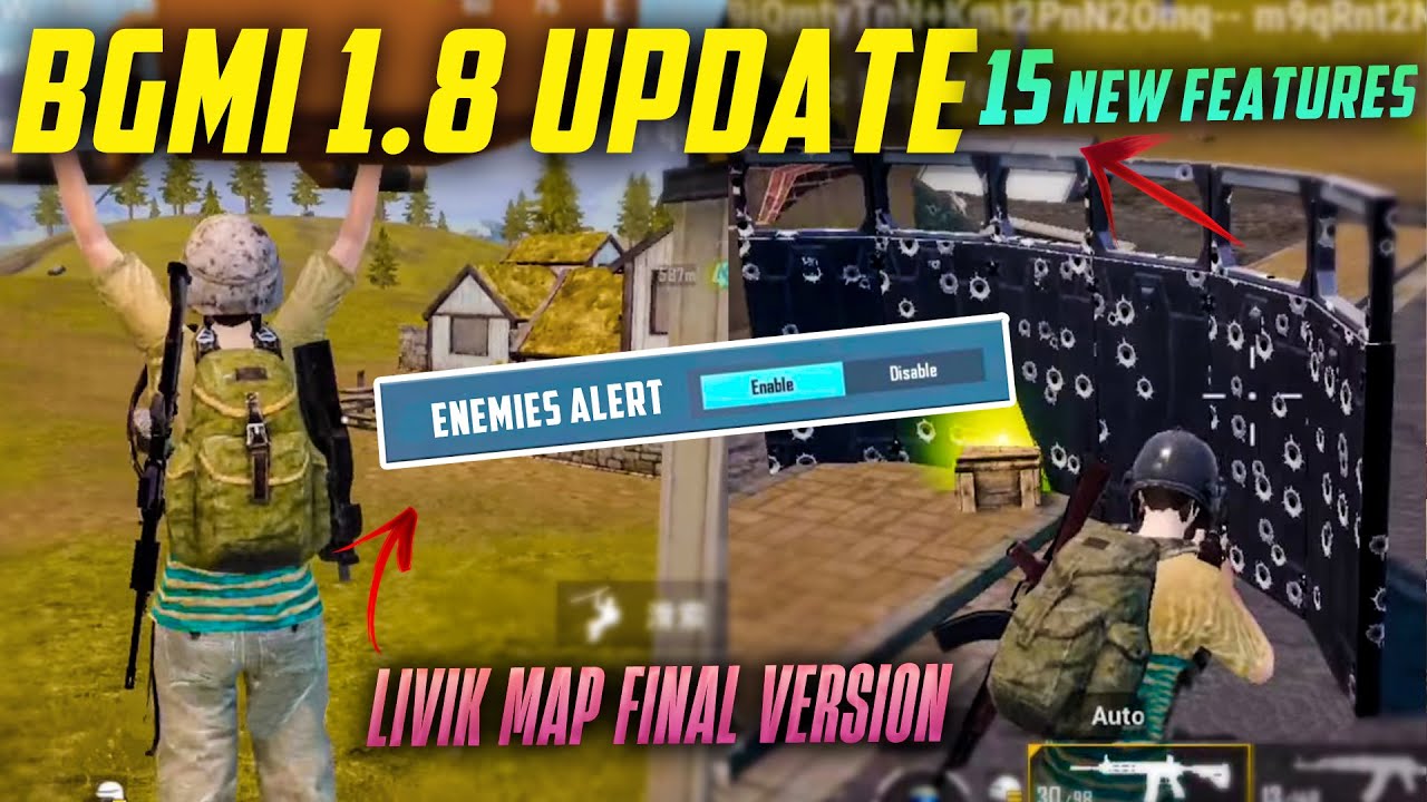 BGMI & PUBG MOBILE 1.8 UPDATE | 15 NEW FEATURES BGMI 1.8 UPDATE
