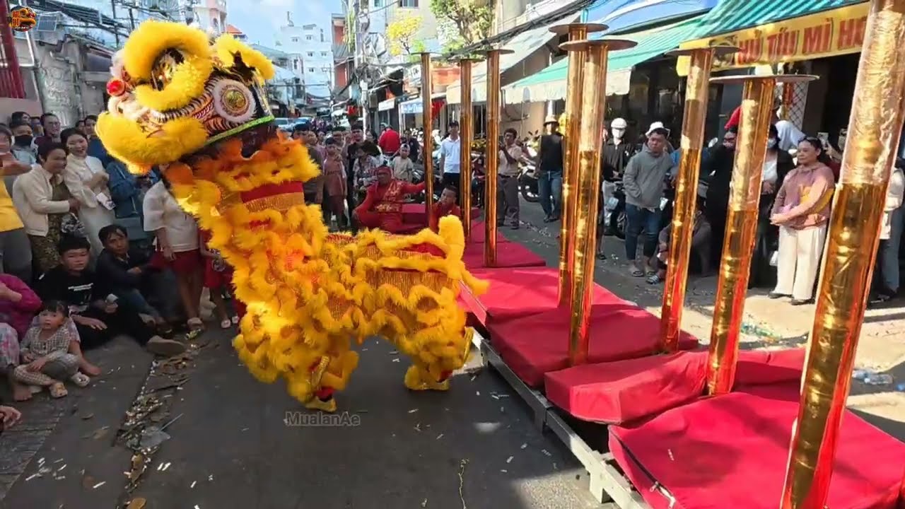 打鼓 金舞狮表演高桩 非常很好看