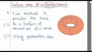 Surface Area of a Torus (Donut)