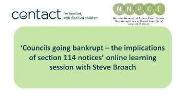 ‘Councils going ‘bankrupt – the implications of section 114 notices’ with Steve Broach