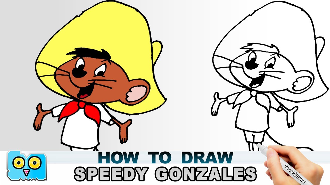 Speedy Gonzales first intro CUTE Looney Tunes 1960,s Line Drawing