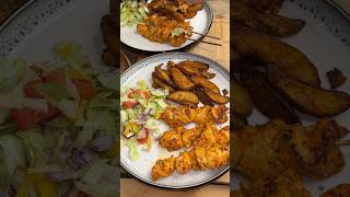 Chicken Skewers & Homemade Wedges