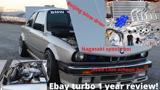 Ebay Turbo Kit (1 year review) $600 BMW E30 M20 turbo 