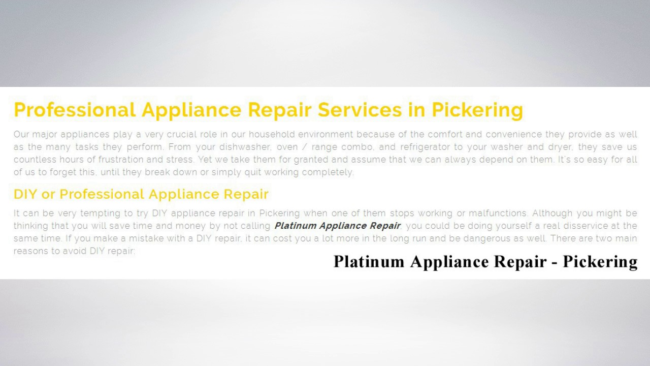 Top Pickering Appliance Repair Platinum Appliance Repair YouTube