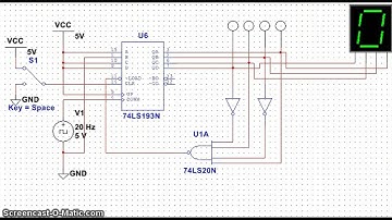 MSI 74ls193 synchronous down counter