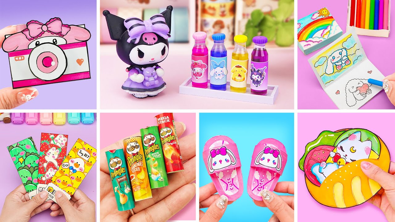 TOP 30 DIY Paper Craft KUROMI Collection You Can Make at Home, Miniature Flip-flops | Tiny DIY Craft
