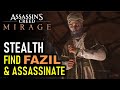 Find fazil the great scholar  assassinate fazil  assassins creed mirage ac mirage