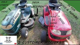 Repairing 2 Customer MOWERS!! - Craftsman LT1000 & LT3000!!