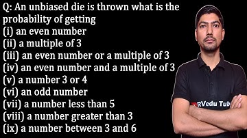 an unbiased die is thrown | what is the probability of getting an even number | probability of dice