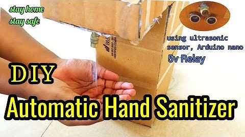 Automatic Hand Sanitizer|Using ultrasonic sensor|Arduino nano|#Malayalam##diy#