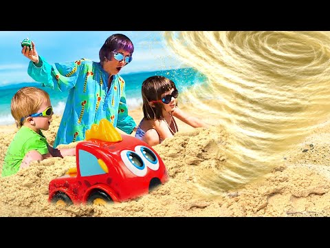 Une tempête de sable a recouvert la famille de Bianca! Vidéo en français pour enfants.