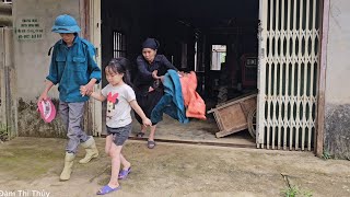 The father and son were kicked out of the house and met a kind girl who let them stay