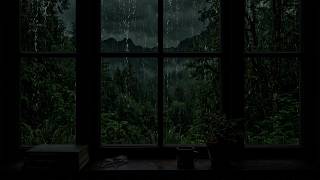 Raindrops 🌧️ Blurring The Dark Window View Into A Calm And Dreamlike Midnight Scene 🌙✨