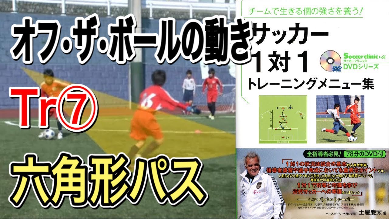 1対1トレーニングメニュー集 Tr 六角形パス オフ ザ ボールの動き Youtube