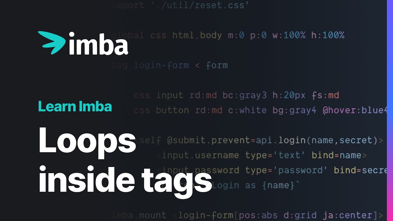 Loops Inside Tags | Learn Imba tutorial - YouTube