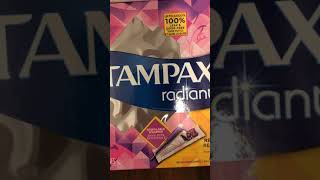 These are the tampax radiant regular tampon and I give them a 6/10 ...