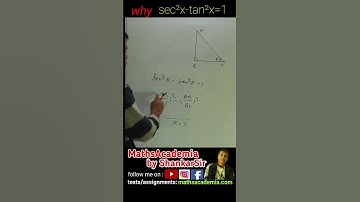 sec²x - tan²x = 1 why ?        #shorts