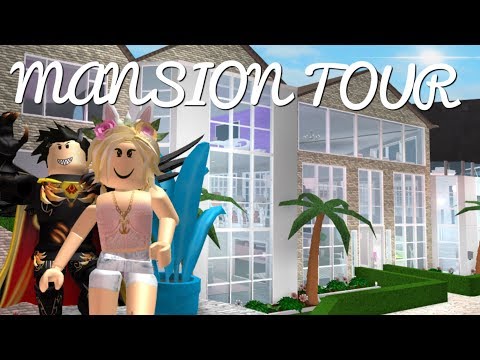 Bloxburg Mansion Tour W Waterfall Roblox Youtube
