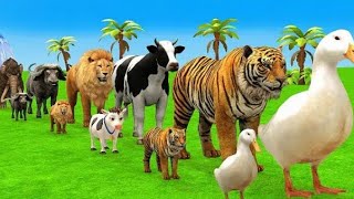Long Slide game with cow elephant gorilla hippopotamus Tiger -3d Animal game funny 3d animal  screenshot 4