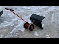 Ohuhu Adjustable Wheeled Snow Shovel Pusher, Rolling Snow Plow Shovels Snow Removal Tool