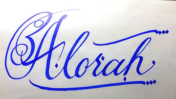 Alorah Name Signature Calligraphy Status | How to Cursive write with cut Marker #alorah @alorah