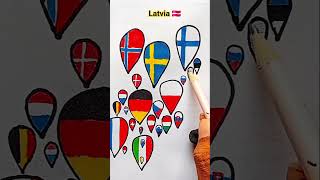 Draw Flag Map of Latvia 🇱🇻 #latvia #flagmap