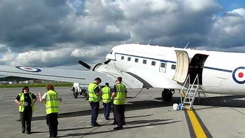 Douglas DC-3 Dakota on the ramp at Edinburgh Airport